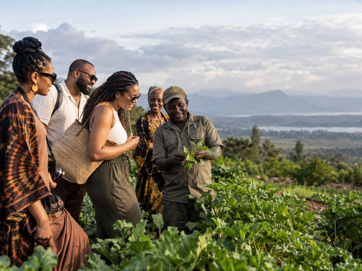 Diaspora visitors learning with a local operator